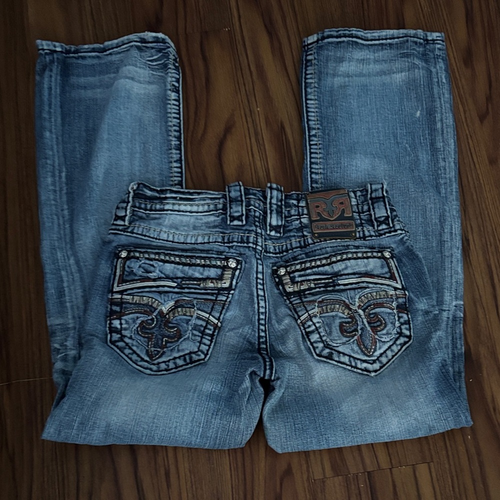 Rock Revival Light Blue Embroidered Back Pocket Jeans